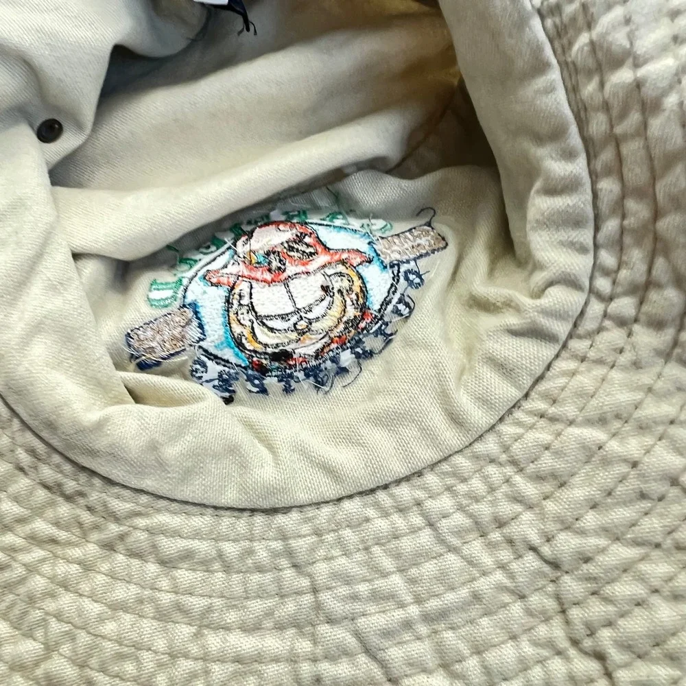 Vintage Garfield Outfitters Bucket Hat Beige Embroidered Sun Hat 90s OCT